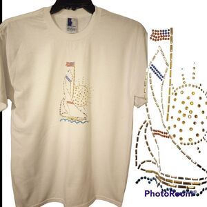 - ✨NWT Short sleeve t-shirt with jeweled sail boat